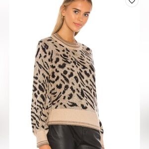 Heartloom Revolve Wool Alpaca Blend Leopard Print Crewneck Sweater Small